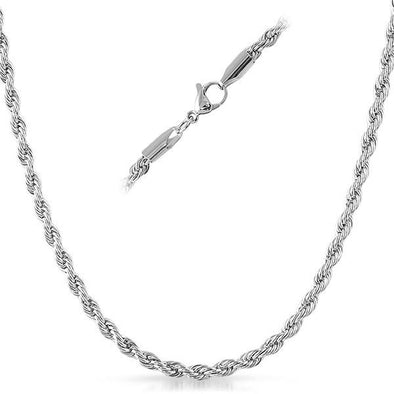 Rope Stainless Steel Chain Necklace 4MM