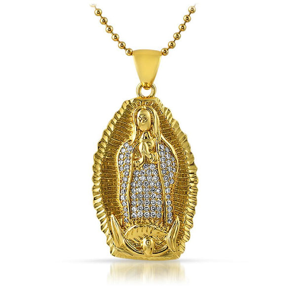 Diamond Cut Guadalupe CZ Gold Pendant