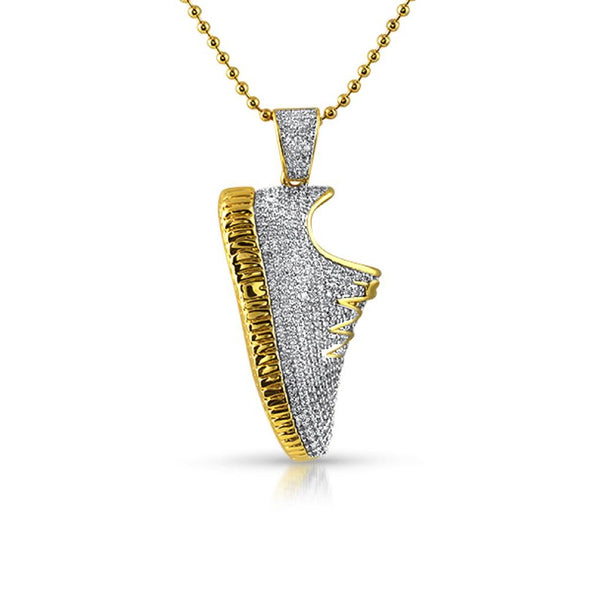 3D Sneaker Shoe Gold CZ Pendant