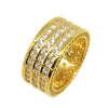 Triple Row CZ Eternity Band Bling Bling Ring in Gold