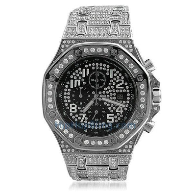 Octagon Lab Made Stainless Steel Bling Watch