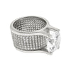 .925 Silver 20ct Solitaire Eternity Band Rhodium CZ Ring