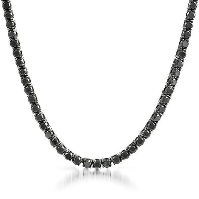 .925 Silver 4MM CZ Bling Tennis Chain Black