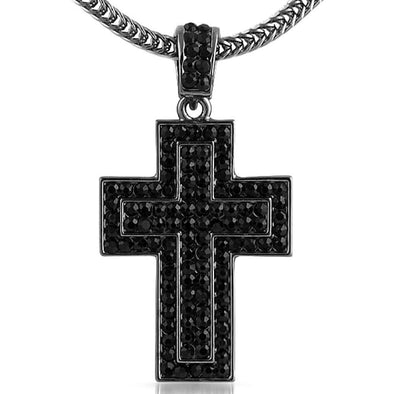 Quad Black Cross Chain Small