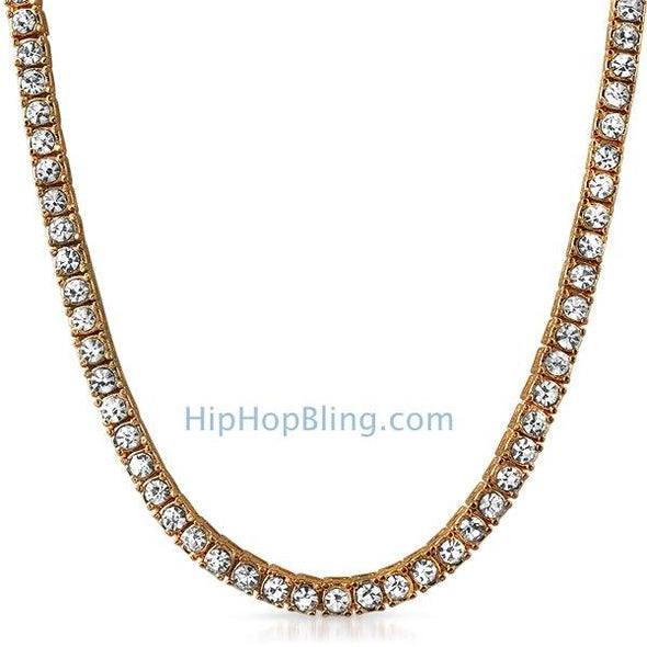 Rose Gold 1 Row Bling Bling Tennis Chain