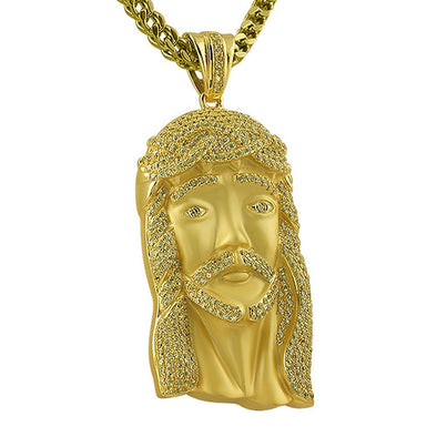 Canary Stones on Gold .925 Silver Jesus Piece