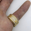 .925 Silver Eternity Band Flathead CZ Gold Bling Bling Ring