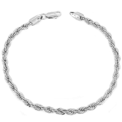 French Rope 4MM Silver Plated Bracelet