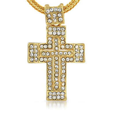 Gold Thick Cross  Chain Small