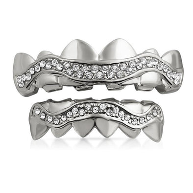 Bling Bling Grillz Silver Wavy Ice Set