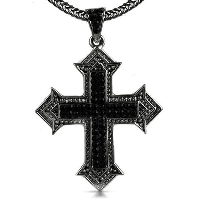 Designer Cross  Black Chain Small