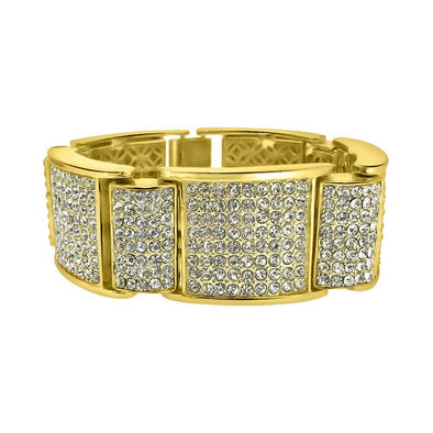 Thick Icey Gold Bling Bling Iced Bracelet