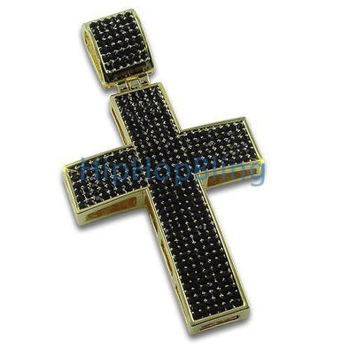 All Black Gold Blizzard Cross