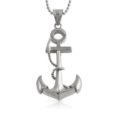 Long Anchor Nautical Jewelry Pendant Stainless Steel