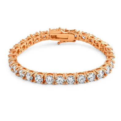 6MM CZ 1 Row Bling Tennis Bracelet Rose Gold