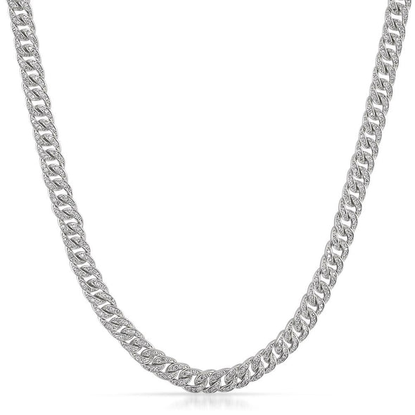 .925 Silver 6MM CZ Bling Bling Cuban Links Chain in Rhodium