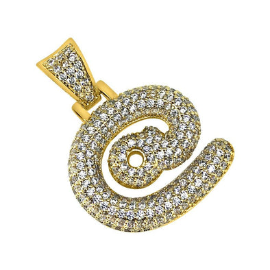 At Internet Symbol Gold CZ Bling Bling Pendant