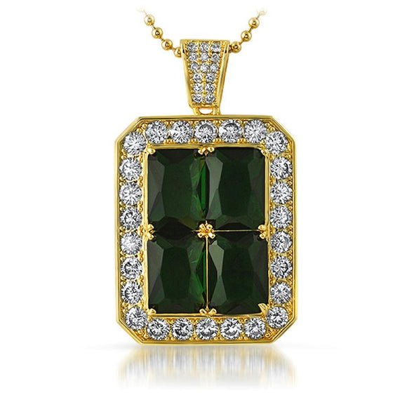 Quad Lab Emerald Green CZ Pendant