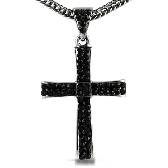 Black Curl Cross  Chain Small