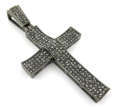 Slider Cross Hematite Black Pendant