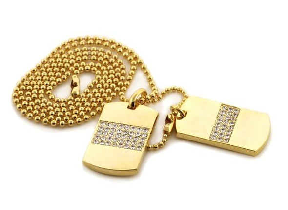 Double Dog Tag Ice Bars Gold Set