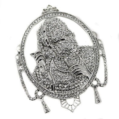 Wiz Khalifa Style Hip Hop Pendant Rhodium