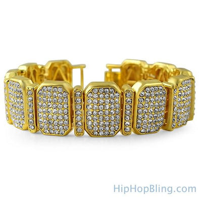 Octagon Link Gold Bling Bling Bracelet