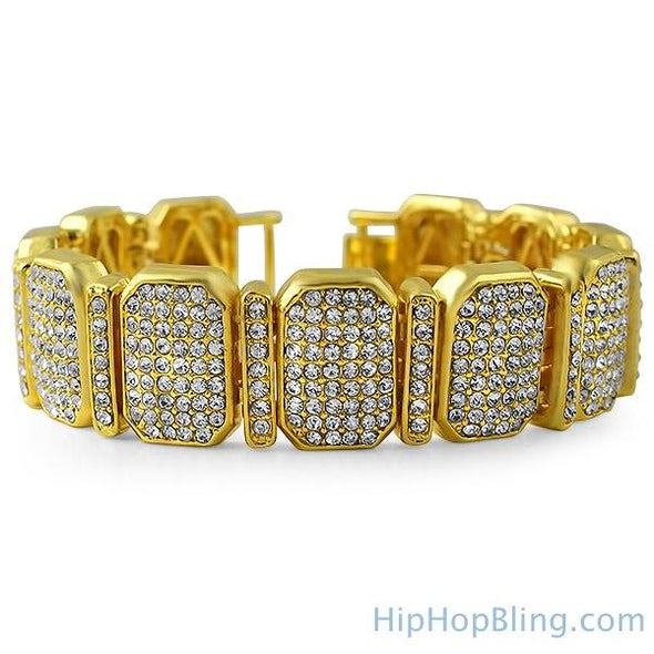 Octagon Link Gold Bling Bling Bracelet
