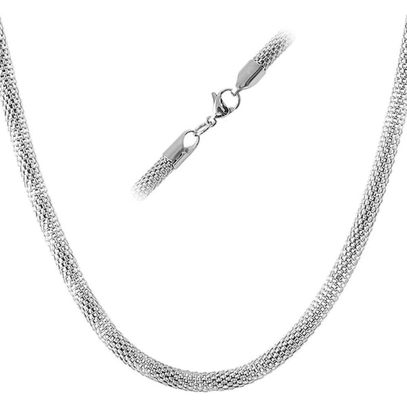 Popcorn Stainless Steel Chain Necklace 4MM