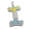 Hip Hop Graffiti Initial 3 Color Pendant