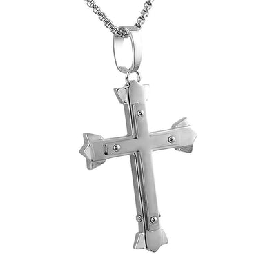 Trident Cross Pendant Stainless Steel