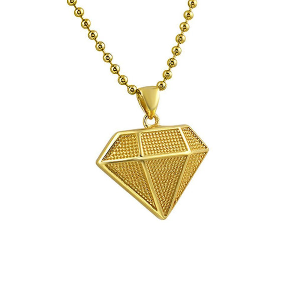 .925 Sterling Silver Pendant Mini Diamond Shape Gold